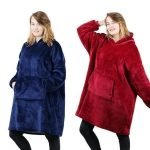 Set 2 Patura cu Maneci Stil Hanorac cu Gluga si Buzunar Huggle Hoodie