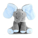 Jucarie interactiva Elefant Cucu Bau, culoare gri/albastru,muzical