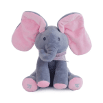 Jucarie interactiva Elefant Cucu Bau, culoare gri/roz,muzical