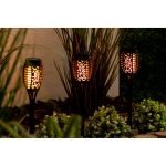 Set 3 Lampi Solare, Pentru Gradina, Efect Flacara, 78CM - imagine 2