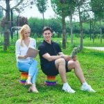 Set 2 Scaun pliabil portabil, retractabil, telescopic, pentru exterior, 150kg - imagine 3