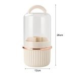 Suport Organizator Accesorii Make-Up, rotire 360°, Capac Transparent - imagine 2