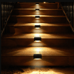 Set 4 lampi solare pentru trepte, culoare negru