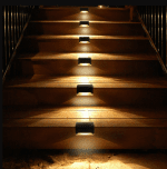 Set 4 lampi solare pentru trepte, culoare negru