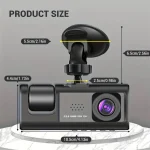 Camera auto tripla FullHD, 3 camere-fata/spate/interior, ecran 2'', G Senzor - imagine 4
