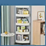 Etajeră de Colț cu 4 Niveluri, 34x25x88 cm, Alb - imagine 2