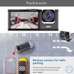 Camera auto tripla FullHD, 3 camere-fata/spate/interior, ecran 2'', G Senzor - imagine 3