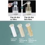 Para Dus cu Perie Masaj, Reglare Mod Presiune Apa, Cap Detasabil, Gri Metalic - imagine 7