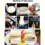 Masina pentru taitei si spaghete, 9 dimensiuni de taiere, Otel inoxidabil, Accesoriu fixare de masa - imagine 4