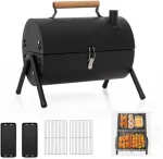 Gratar Portabil, Circular, Metal 38x25x38cm, Negru - imagine 10