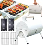 Gratar Portabil, Circular, Metal 38x25x38cm, Negru - imagine 3