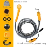 Set dus auto electric portabil pentru camping, 12 V, cablu 5M - imagine 2