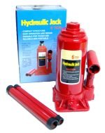 Cric auto hidraulic 10Tone , Compact din otel Rosu - imagine 2