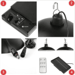 Set 2 Lampi solare suspendate cu abajur, lumina alba, telecomanda inclusa - imagine 5
