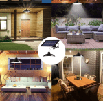 Set 2 Lampi solare suspendate cu abajur, lumina alba, telecomanda inclusa - imagine 3