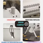 Gratar Portabil, Circular, Metal 38x25x38cm, Negru - imagine 7