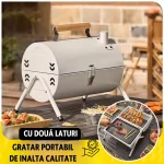 Gratar Portabil, Circular, Metal 38x25x38cm, Negru - imagine 2