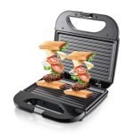 Sandwich maker tip grill, 750W, placi antiaderente