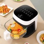 Friteuză cu aer cald capacitate 8.5 l, protectie supraincalzire, cu vas din yena transparent si rezistent + 100 Hartii Copt - imagine 3