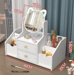 Organizator pentru cosmetice și bijuterii, cu sertare si oglinda, PVC 40 x 20 x 14 cm - imagine 4