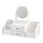 Organizator pentru cosmetice și bijuterii, cu sertare si oglinda, PVC 40 x 20 x 14 cm - imagine 5