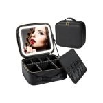 Geanta Cosmetica Pentru Make-up cu Oglinda LED cu Touch, 26x23x11 cm