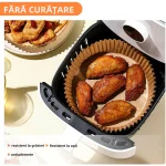 Set 100x Hartie de copt pentru friteuza si tava, unica folosinta, 16x20x4.5 cm, Maro - imagine 5