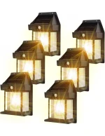 Set 10x Lampa solara de perete cu senzor de miscare
