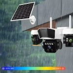 Camera Supraveghere cu Panou Solar, Conexiune 4G, Rotatie 360° Panoramică Cu 3 Lentile, Zoom 10x, Card Memorie Cadou - imagine 4