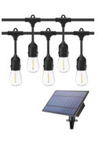 Ghirlandă Solară 20M cu 20 Becuri LED Filament, 2W, 3000K, IP65 – Lumină Caldă pentru Exterior