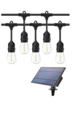 Ghirlandă Solară 20M cu 20 Becuri LED Filament, 2W, 3000K, IP65 – Lumină Caldă pentru Exterior - imagine 3