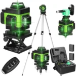Nivela Laser 4 D 4×360° | 16 Linii Verzi, 2 Baterii 4000 mAh, Telecomanda, Autonivelare ±3°, Raza 25 m
