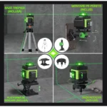 Nivela Laser 4 D 4×360° | 16 Linii Verzi, 2 Baterii 4000 mAh, Telecomanda, Autonivelare ±3°, Raza 25 m - imagine 2