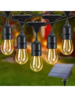 Ghirlandă solară 20m cu 20 becuri Led lumină caldă