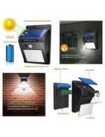 Set 3 x lampa solara cu 20 led-uri si senzor de miscare - imagine 2