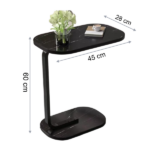 Masuta laterala ovala cu aspect marmura neagra - portabila si eleganta 45x28x60 cm - imagine 5