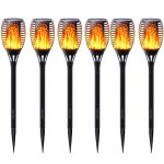 Set 6 Lămpi Solare Exterior cu Efect Flacără LED 50cm