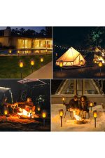 Set 6 Lămpi Solare Exterior cu Efect Flacără LED 50cm - imagine 5