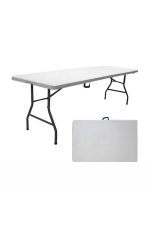 Masă pliabilă multifuncțională dreptunghiulară 180x70x74 cm, albă – masă catering, grădină, terasă și evenimente - imagine 2