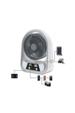 Ventilator solar portabil ABS 15/20 cm cu 2 lumini LED și funcție Power Bank - imagine 6