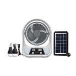 Ventilator solar portabil ABS 15/20 cm cu 2 lumini LED și funcție Power Bank