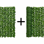 SET 1+1 Gard paravan viu cu frunze artificiale, verde , 300 × 100 cm,