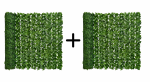 SET 1+1 Gard paravan viu cu frunze artificiale, verde , 300 × 100 cm,