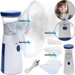 Inhalator Ultrasonic Portabil cu Nebulizare Silențioasă, Alimentare USB și Baterii, Măști pentru Adulți și Copii - imagine 3