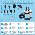 Aparat de curățat cu abur 2500W cu 14 accesorii - imagine 2