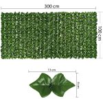SET 1+1 Gard paravan viu cu frunze artificiale, verde , 300 × 100 cm, - imagine 7