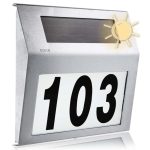 Număr Casă Solar LED din Inox cu Senzor Amurg | 18x20 cm