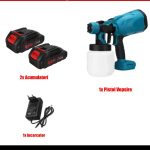 Pistol Electric de Vopsit fără Fir cu 2 Acumulatori 48V Li-Ion, 3 Duze și Debit Reglabil - imagine 5