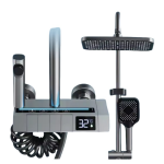 Set de Duș Smart cu Afișaj LED, Control Termostatic și 4 Moduri de Pulverizare