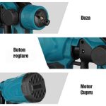 Pistol Electric de Vopsit fără Fir cu 2 Acumulatori 48V Li-Ion, 3 Duze și Debit Reglabil - imagine 2
